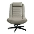 thumbnail image 1 of ACME Piran Top Grain Leather Accent Chair with Swivel in Twilight Gray, 1 of 5
