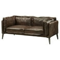 thumbnail image 1 of ACME Porchester Leather Loveseat in Distress Chocolate, 1 of 3