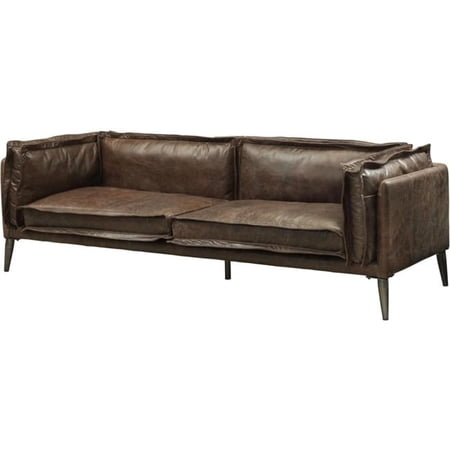 ACME Porchester Loveseat - Distress Chocolate Top Grain Leather - 30 x 71 x 34 in.