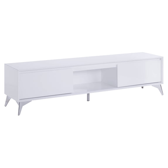 ACME Raceloma TV stand in LED, White & Chrome Finish