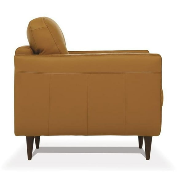 ACME Radwan Tufted Leather Accent Chair in Caramel