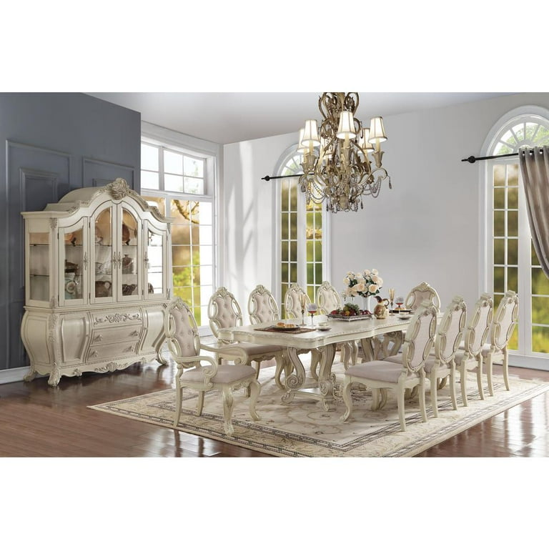 ACME Ragenardus Wooden Extendable Pedestal Dining Table in Antique