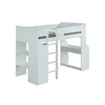 ACME Ragna Wooden Frame Loft Bed in White