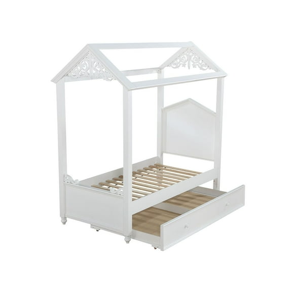 ACME Rapunzel Twin Bed in White