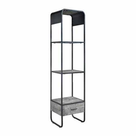 ACME Raziela 3-tier Side Pier in Concrete Gray and Black