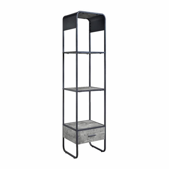 ACME Raziela 3-tier Side Pier in Concrete Gray and Black