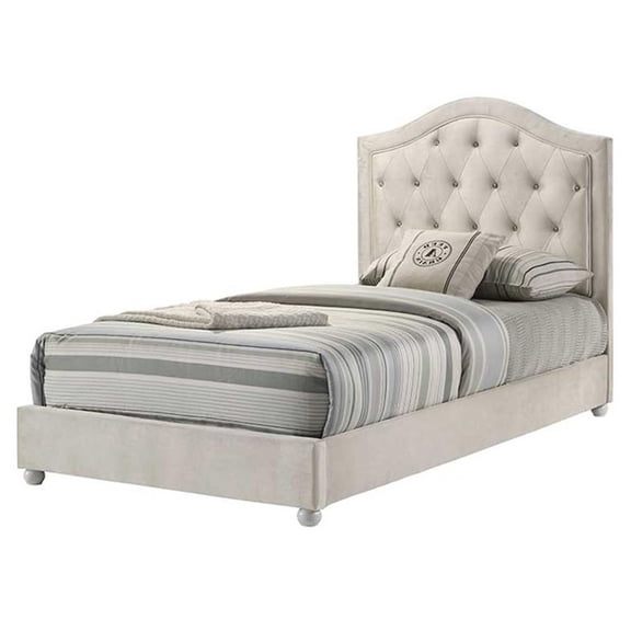 ACME Reggie Full Bed in Beige Fabric