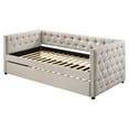 thumbnail image 1 of ACME Romona Upholstered Twin Daybed with Trundle in Beige, 1 of 4