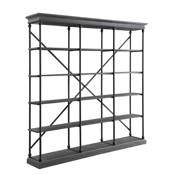 ACME Rukia Bookshelf, Gray & Black Finish