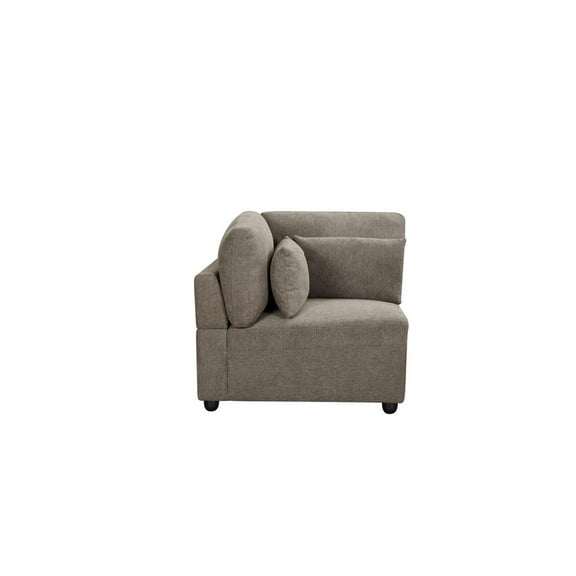 ACME Rylie Contemporary Fabric Upholstered Left Facing Armrest Chair in Gray