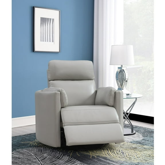 ACME Sagen Recliner W/Swivel & Glider, Gray Leather Aire