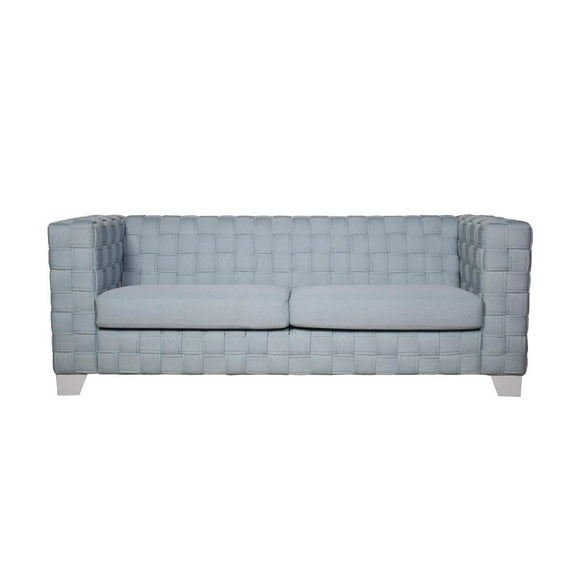 Acme Furniture Saree Sofa, Light Teal Chenille & White Finish