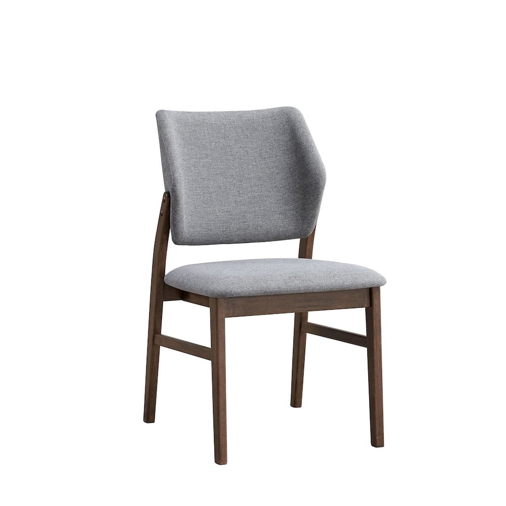 Sarha Walnut and Yellow Upholstered Side Chair Set