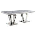 thumbnail image 1 of ACME Satinka Dining Table in Light Gray and Mirrored Silver, 1 of 5