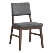 ACME Seda Wood and Fabric Upholstered Side Chair in Gray and Walnut Set of 2