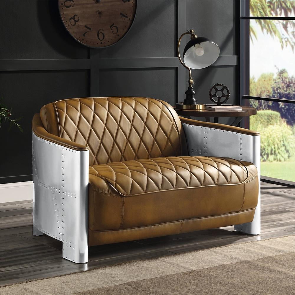 ACME Sedna Loveseat , Brown Top Grain Leather