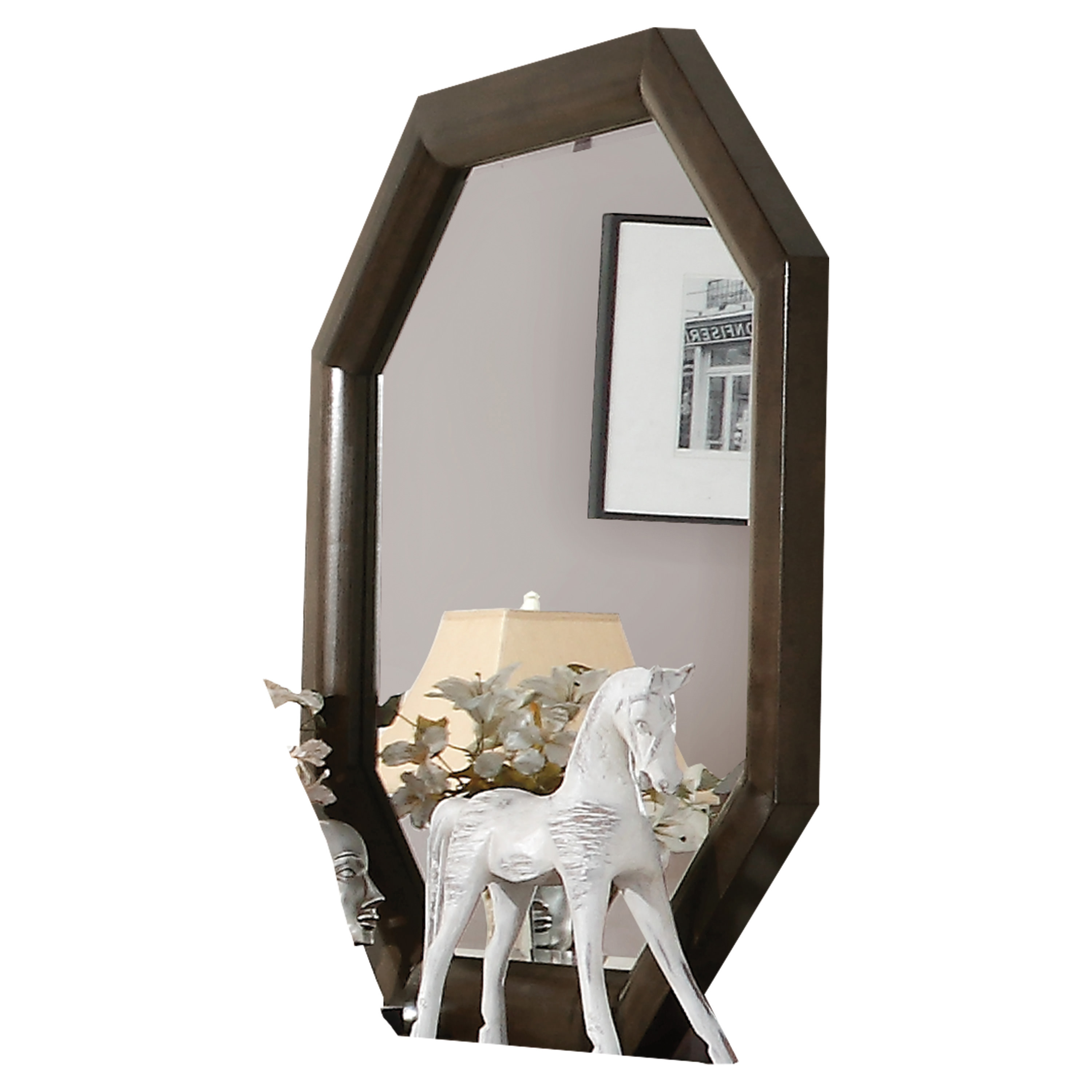 ACME Selma Octagonal Beveled Mirror in Tobacco Finish