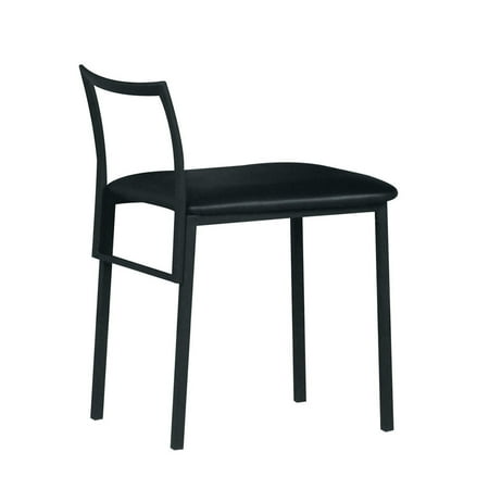 ACME Senon Faux Leather Upholstered Armless Chair in Black