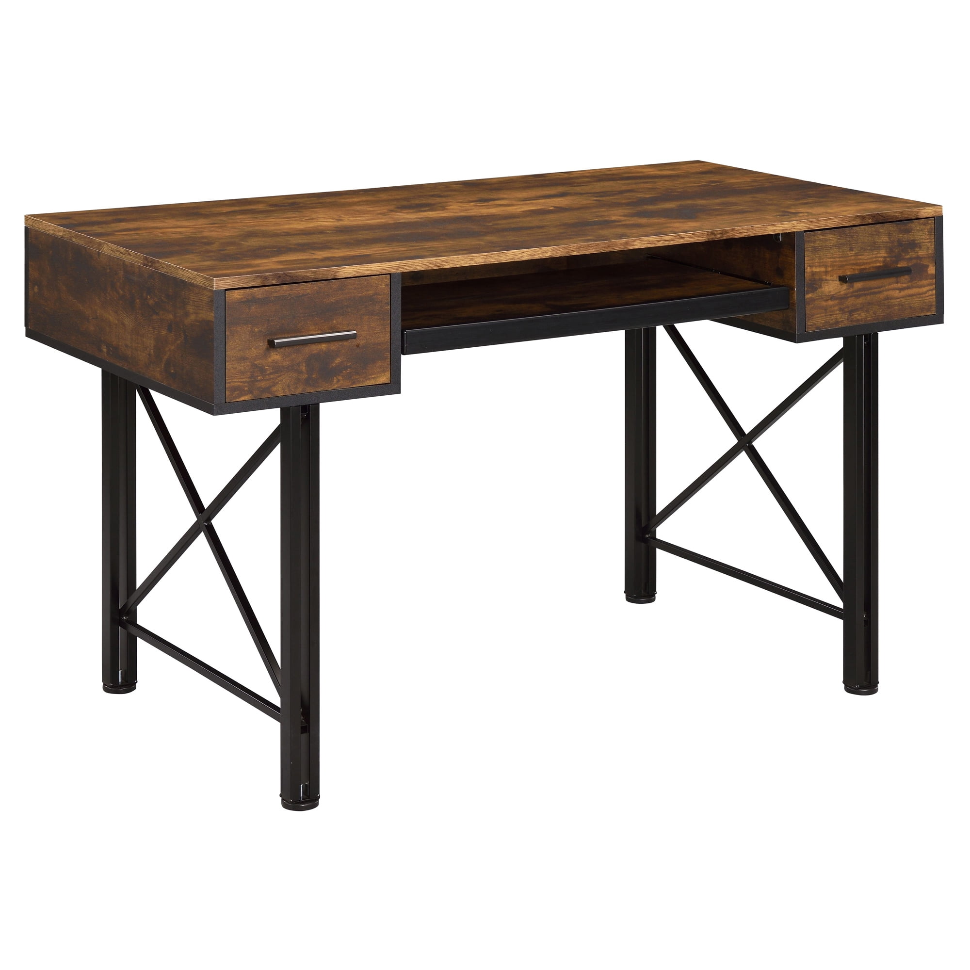 Acme Computer Desk ACME Settea Computer Desk in Weathered Oak and Black - Walmart.com