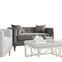 Acme Furniture Sidonia Loveseat w/2 Pillows, Gray Velvet
