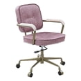 thumbnail image 1 of ACME Siecross Office Chair with Wooden Arm in Pink Top Grain Leather, 1 of 10