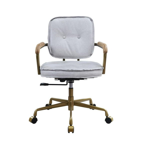 93172 - Office Chair, Vintage White Top Grain Leather - Siecross