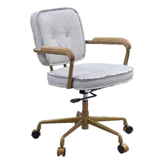 93172 - Office Chair, Vintage White Top Grain Leather - Siecross