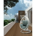thumbnail image 1 of ACME Simona Hanging Chair, Green Fabric & White Wicker, 1 of 5