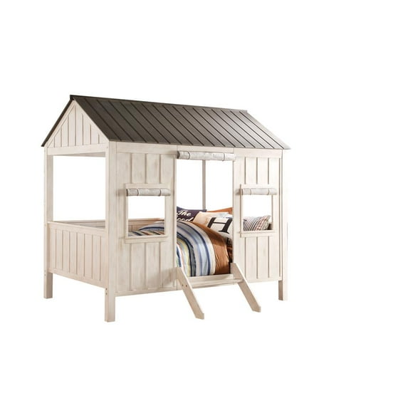 ACME Spring Cottage WWooden Frame Full Bed in Weathered White