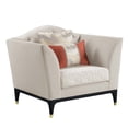 thumbnail image 1 of ACME Tayden Velvet Upholstered Tufted Chair with 3 Pillows in Beige/Black, 1 of 5
