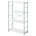 thumbnail image 1 of ACME Tennos Bookshelf in White and Chrome, 1 of 6