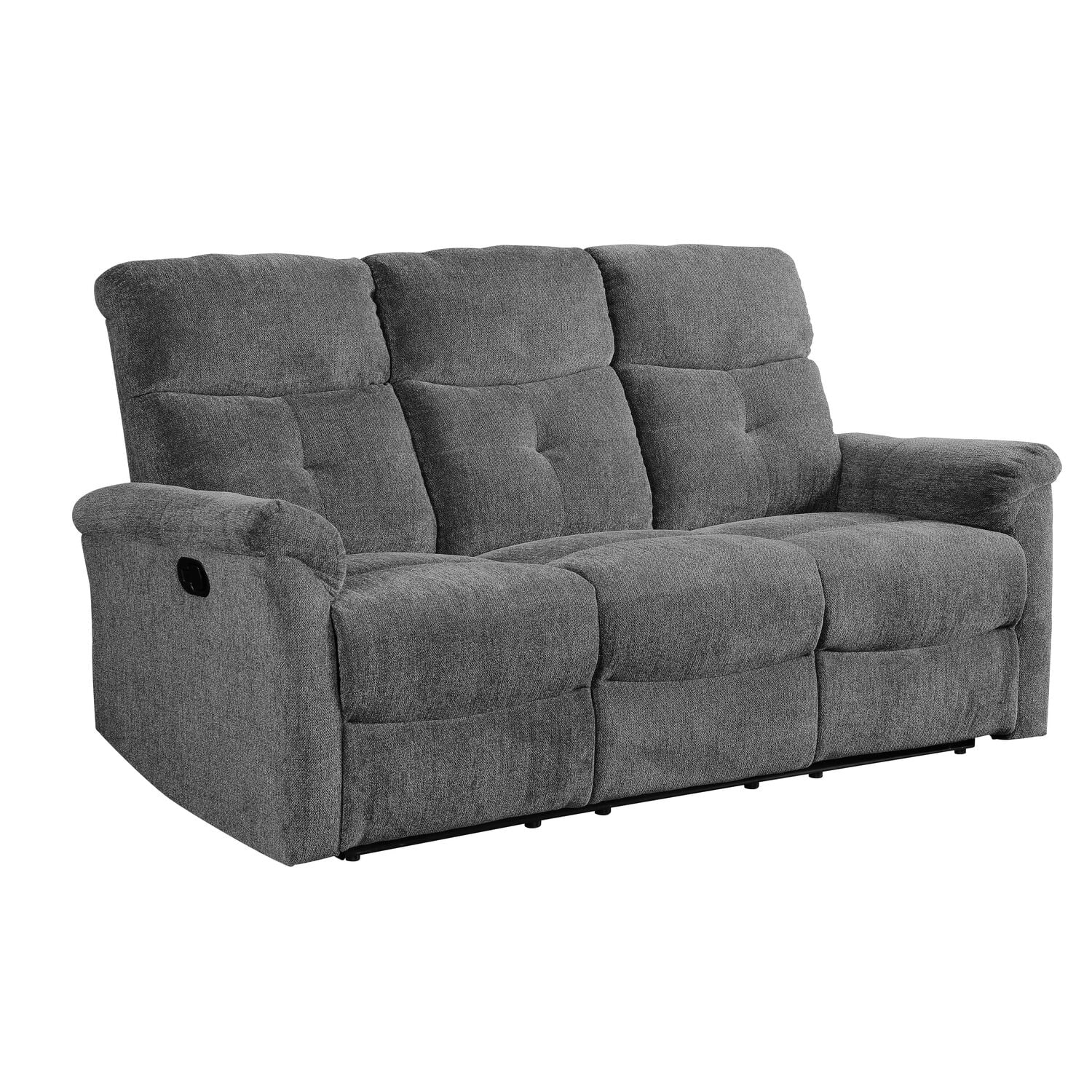 ACME Treyton Tufted Motion Reclining Sofa in Gray Chenille