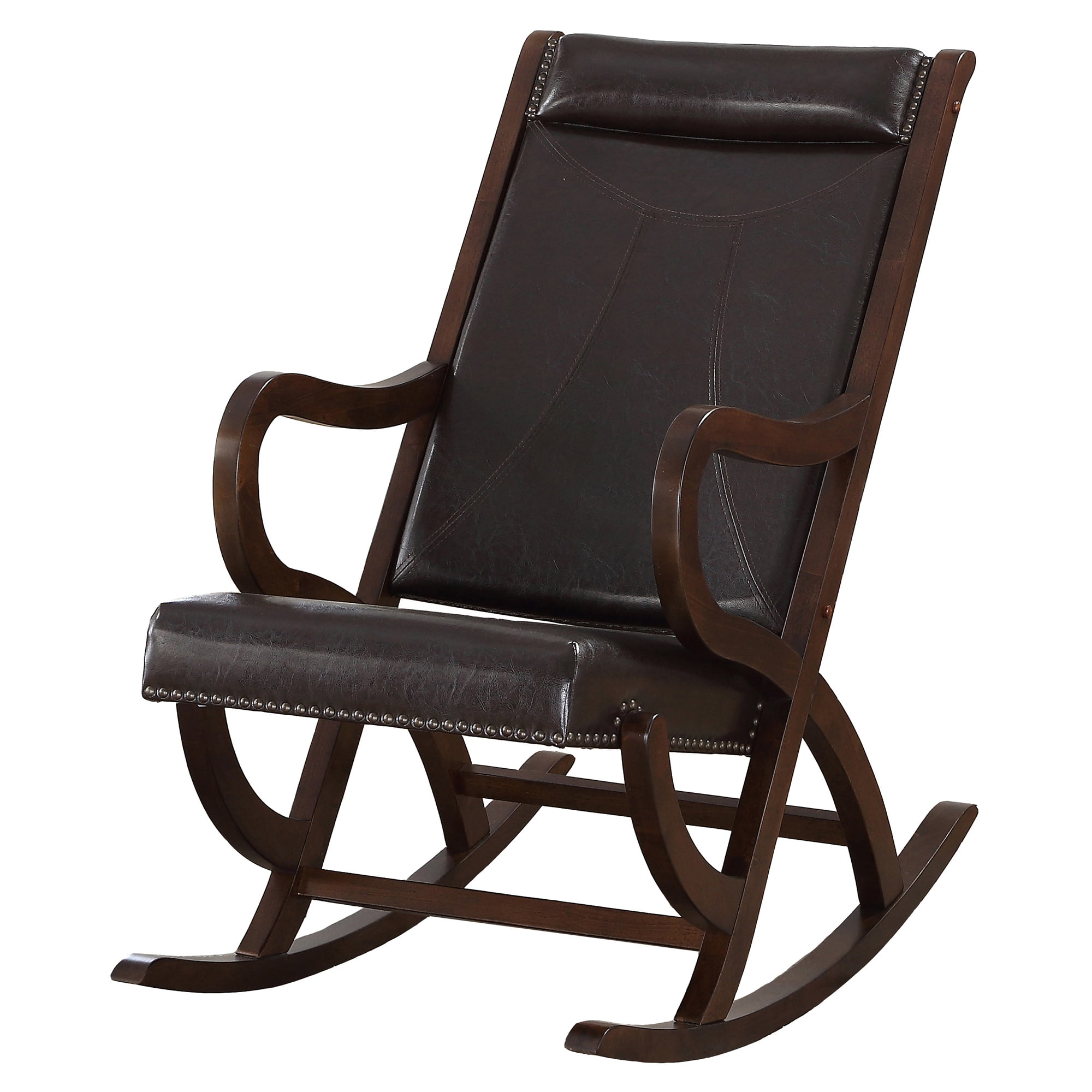 ACME Triton Wooden Arm Rocking Chair in Espresso and Walnut - Walmart.com