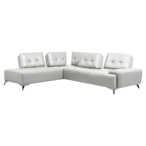 ACME Turano 2-Piece Upholstered Sectional Sofa in Pearl White
