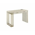 thumbnail image 1 of ACME Tyeid Built-in USB Port Writing Desk in Antique White and Gold, 1 of 7