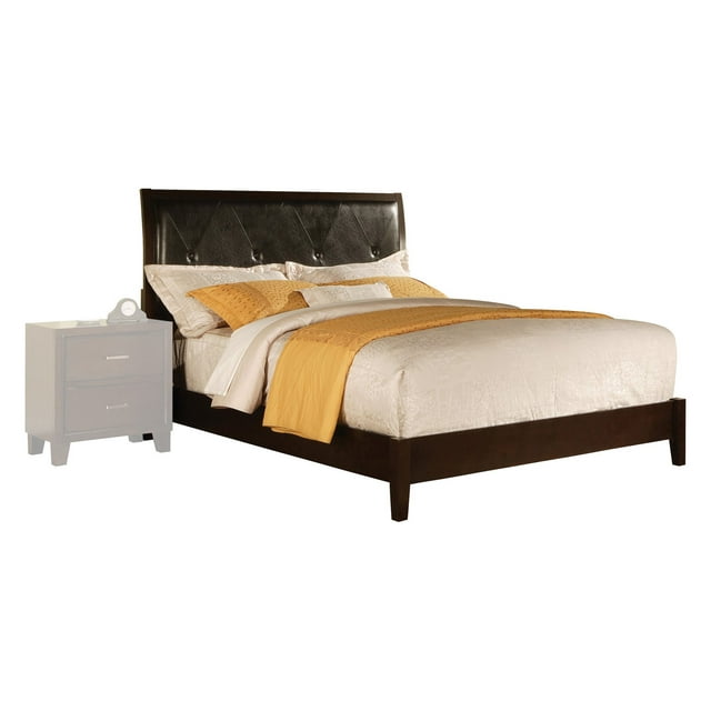 ACME Tyler Twin Bed in Black PU & Cappuccino, Multiple Sizes