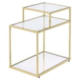 thumbnail image 1 of ACME Uchenna Rectangular End Table in Clear and Gold, 1 of 5