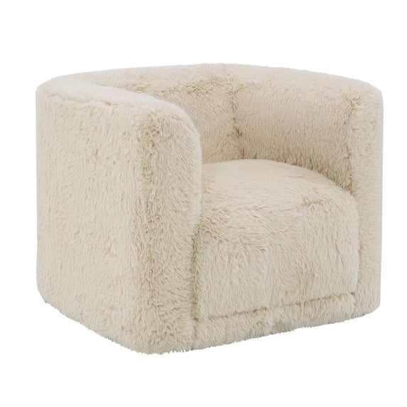 ACME Upendo Yakety Yak Sand Fabric Upholstered Chair with Swivel in Beige