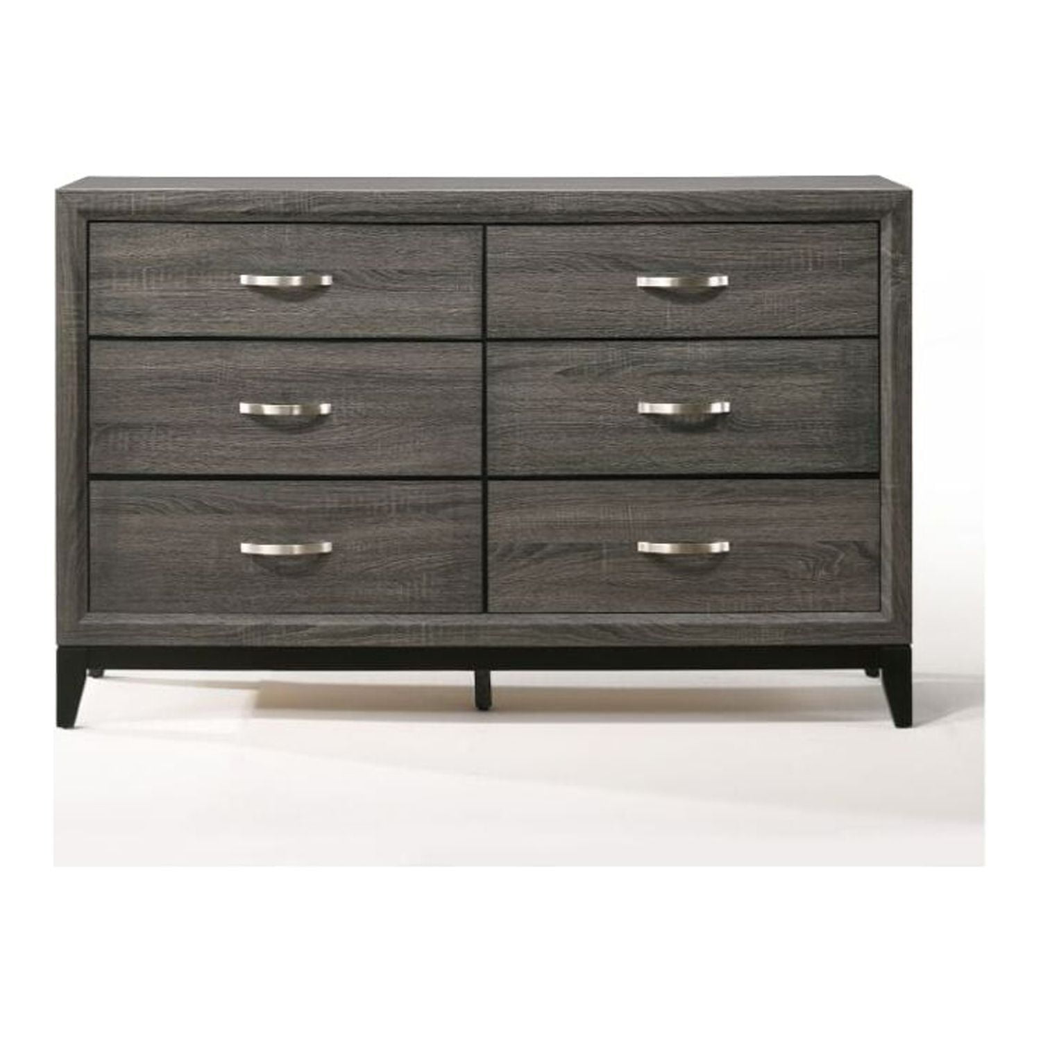 ACME Valdemar Metal and Wood Bedroom Dresser in Weathered Gray