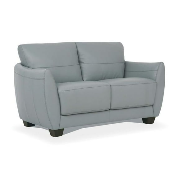 ACME Valeria Leather Loveseat in Watery