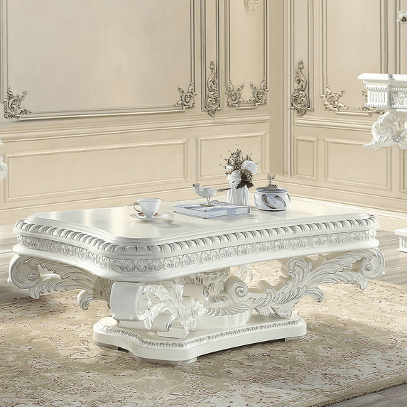 ACME Vanaheim Coffee Table, Antique White Finish
