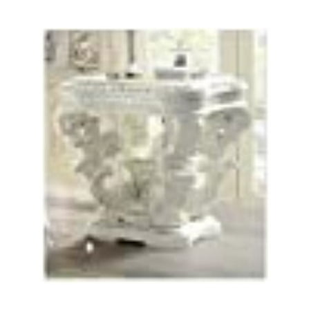 ACME Vanaheim End Table, Antique White Finish
