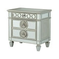 thumbnail image 1 of ACME Varian 3-Drawer Wooden Nightstand with Sunburst Trim in Silver Mirrored, 1 of 7