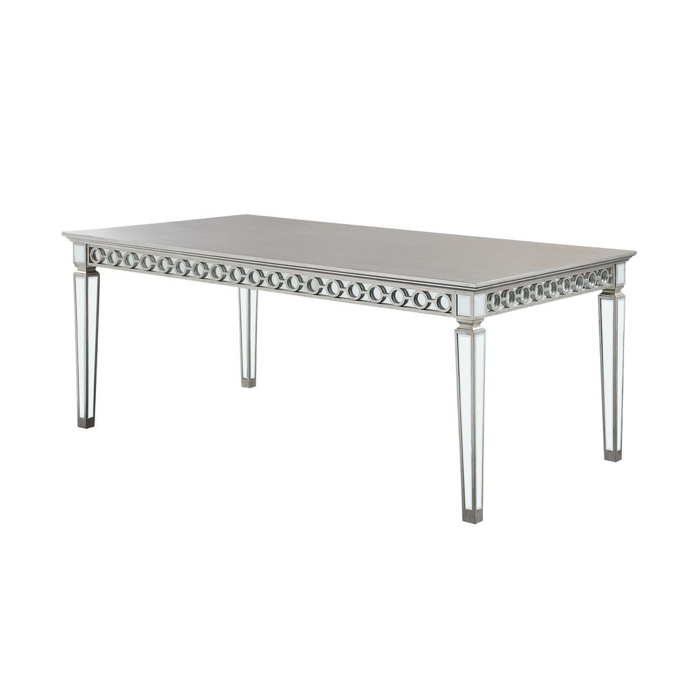 Varian Mirrored & Antique Platinum Extendable Dining Table