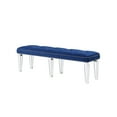 thumbnail image 1 of ACME Varian Bench, Blue Velvet & Mirrored, 1 of 3