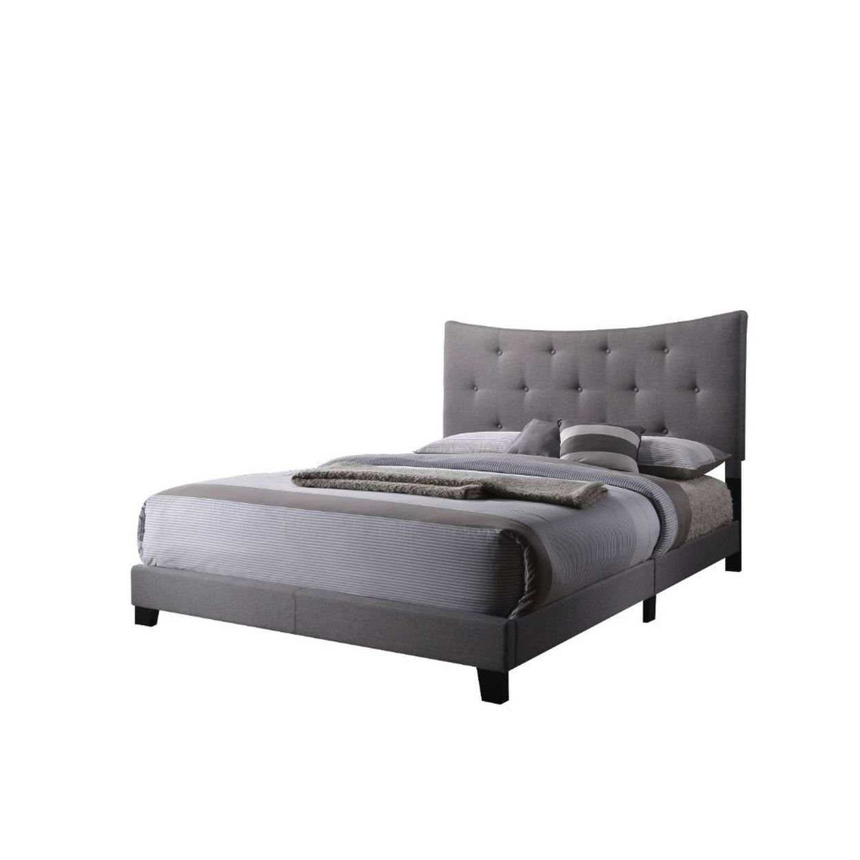 ACME Venacha Upholstered Platform Queen Bed, Gray Fabric - image 1 of 6