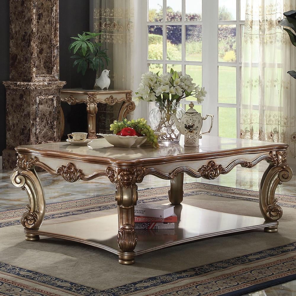 ACME Furniture＿TROY COFFEE TABLE Amazon.com: Acme Zaba Metal and Tempered Glass Rectangular