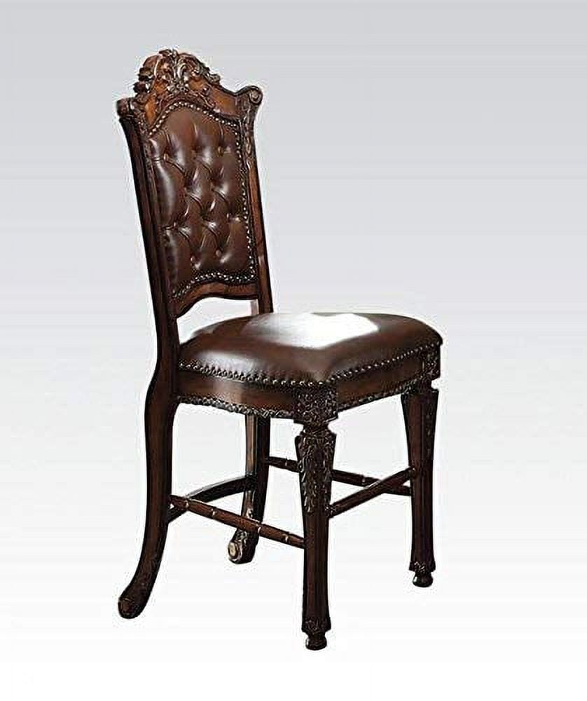 Vendome Brown Wood and PU Leather Side Chair