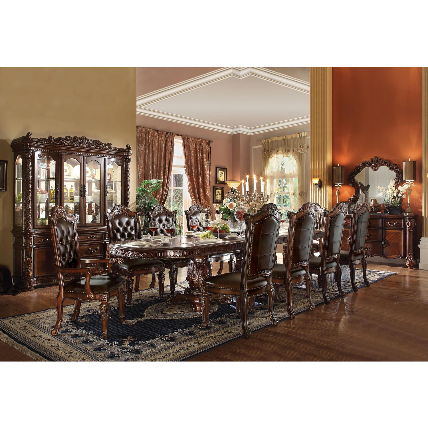 Acme vendome cherry round dining table deals