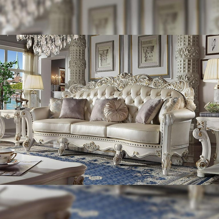 ACME Furniture | WINDANSOFA オットマン ACME Vendome Leather Upholstered Oversized Sofa with 6